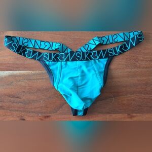 Teal and Black Mens Bubble Thong